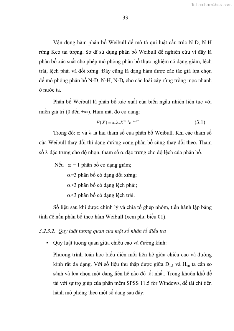 Luận văn thạc sĩ khoa học lâm nghiệp Xây dựng các mô hình cấu trúc, sinh trưởng và hình dạng thân cây làm cơ sở đề xuất các phương pháp xác định trữ lượng, sản lượng cho lâm phần keo tai tượng Acacia mangium tại khu vực Hàm Yên – Tuyên Quang - 4 Trang 45