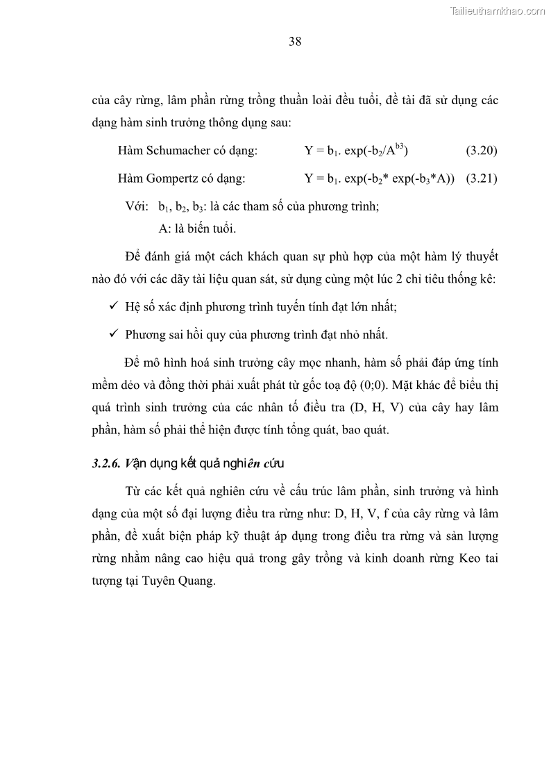 Luận văn thạc sĩ khoa học lâm nghiệp Xây dựng các mô hình cấu trúc, sinh trưởng và hình dạng thân cây làm cơ sở đề xuất các phương pháp xác định trữ lượng, sản lượng cho lâm phần keo tai tượng Acacia mangium tại khu vực Hàm Yên – Tuyên Quang - 5 Trang 50