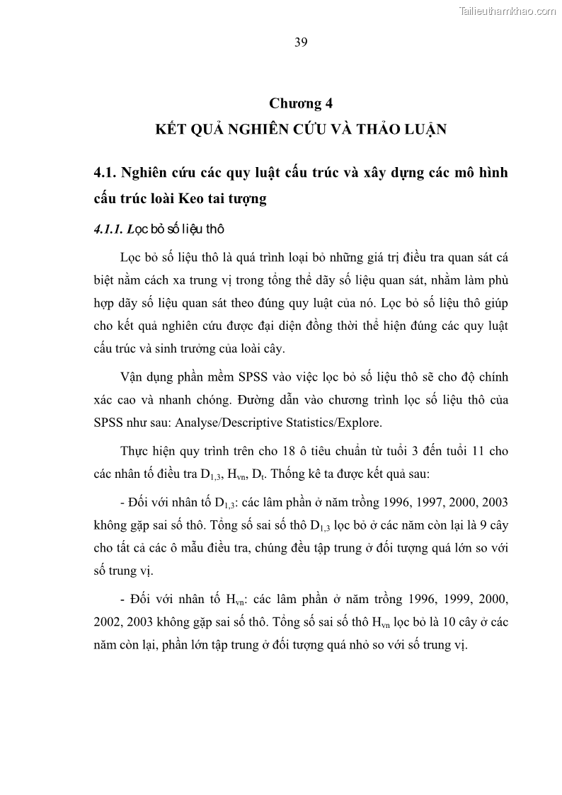 Luận văn thạc sĩ khoa học lâm nghiệp Xây dựng các mô hình cấu trúc, sinh trưởng và hình dạng thân cây làm cơ sở đề xuất các phương pháp xác định trữ lượng, sản lượng cho lâm phần keo tai tượng Acacia mangium tại khu vực Hàm Yên – Tuyên Quang - 5 Trang 51