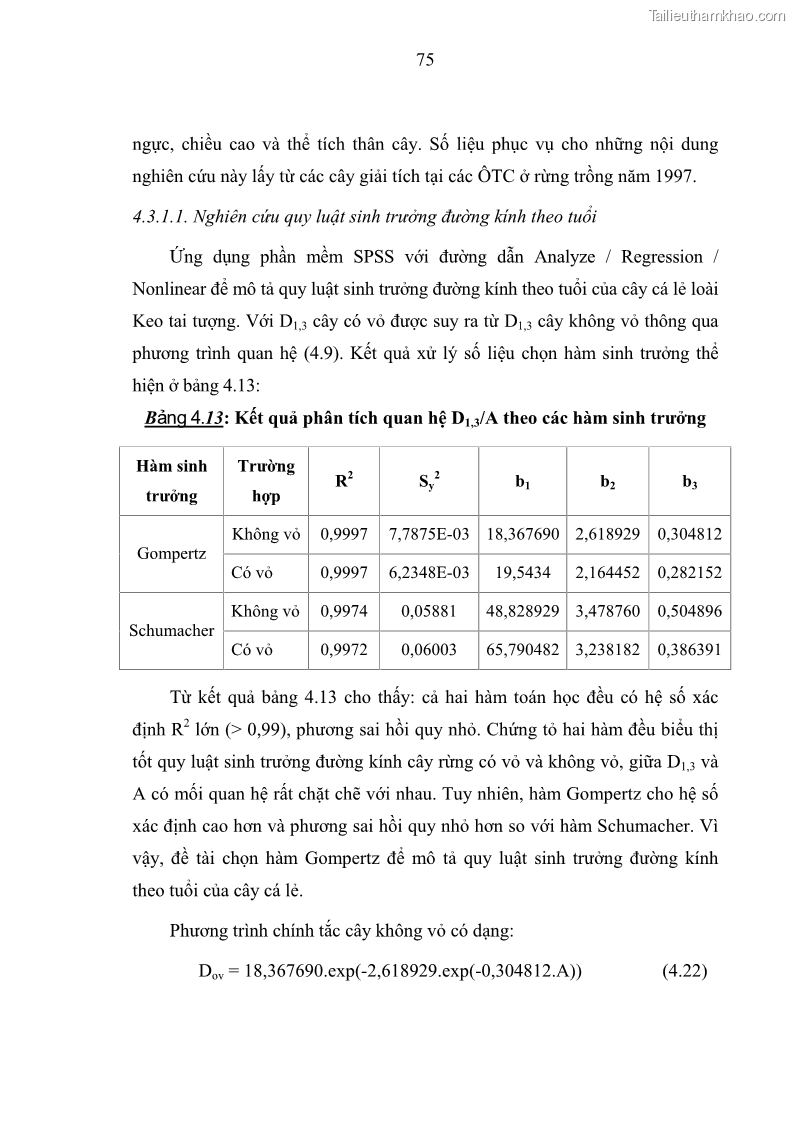Luận văn thạc sĩ khoa học lâm nghiệp Xây dựng các mô hình cấu trúc, sinh trưởng và hình dạng thân cây làm cơ sở đề xuất các phương pháp xác định trữ lượng, sản lượng cho lâm phần keo tai tượng Acacia mangium tại khu vực Hàm Yên – Tuyên Quang - 8 Trang 87