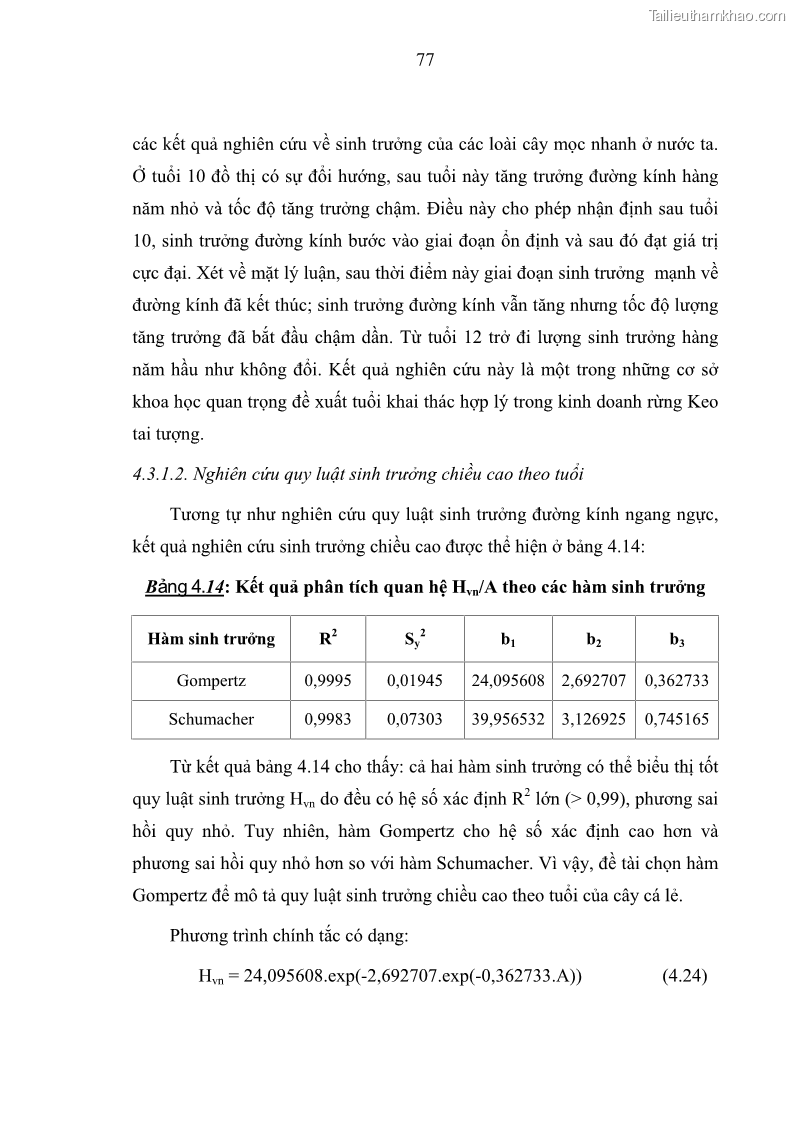 Luận văn thạc sĩ khoa học lâm nghiệp Xây dựng các mô hình cấu trúc, sinh trưởng và hình dạng thân cây làm cơ sở đề xuất các phương pháp xác định trữ lượng, sản lượng cho lâm phần keo tai tượng Acacia mangium tại khu vực Hàm Yên – Tuyên Quang - 8 Trang 89