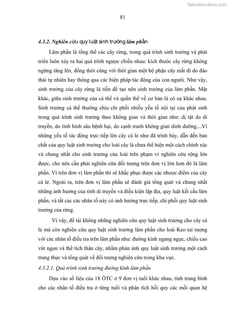 Luận văn thạc sĩ khoa học lâm nghiệp Xây dựng các mô hình cấu trúc, sinh trưởng và hình dạng thân cây làm cơ sở đề xuất các phương pháp xác định trữ lượng, sản lượng cho lâm phần keo tai tượng Acacia mangium tại khu vực Hàm Yên – Tuyên Quang - 8 Trang 93