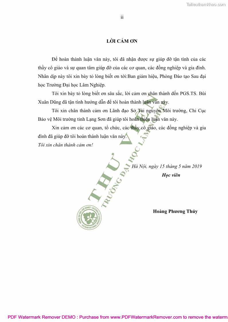 Luận văn thạc sĩ khoa học môi trường Đánh giá biến động chất lượng môi trường nước mặt của thành phố Lạng Sơn, tỉnh Lạng Sơn, giai đoạn 2014 - 2018 - 1 Trang 3