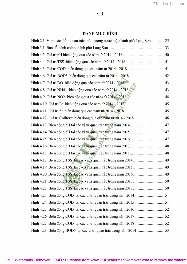Luận văn thạc sĩ khoa học môi trường Đánh giá biến động chất lượng môi trường nước mặt của thành phố Lạng Sơn, tỉnh Lạng Sơn, giai đoạn 2014 - 2018 - 1 Trang 9