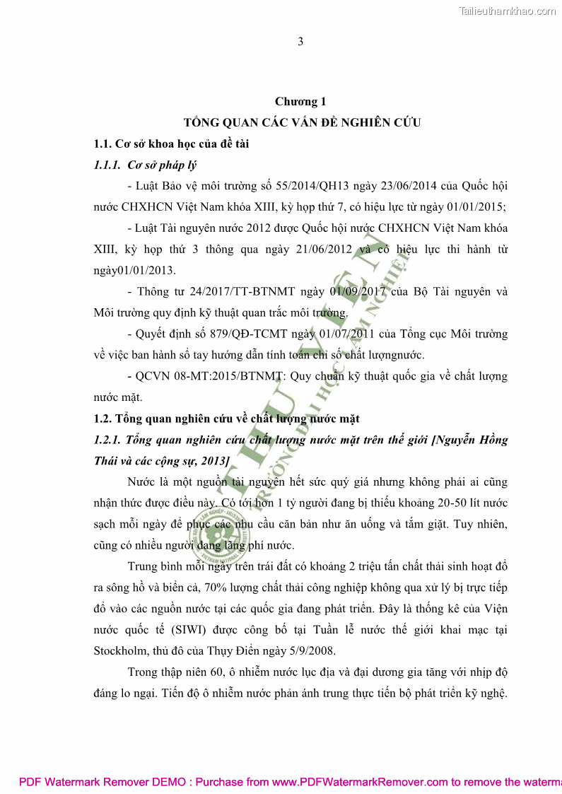 Luận văn thạc sĩ khoa học môi trường Đánh giá biến động chất lượng môi trường nước mặt của thành phố Lạng Sơn, tỉnh Lạng Sơn, giai đoạn 2014 - 2018 - 2 Trang 14