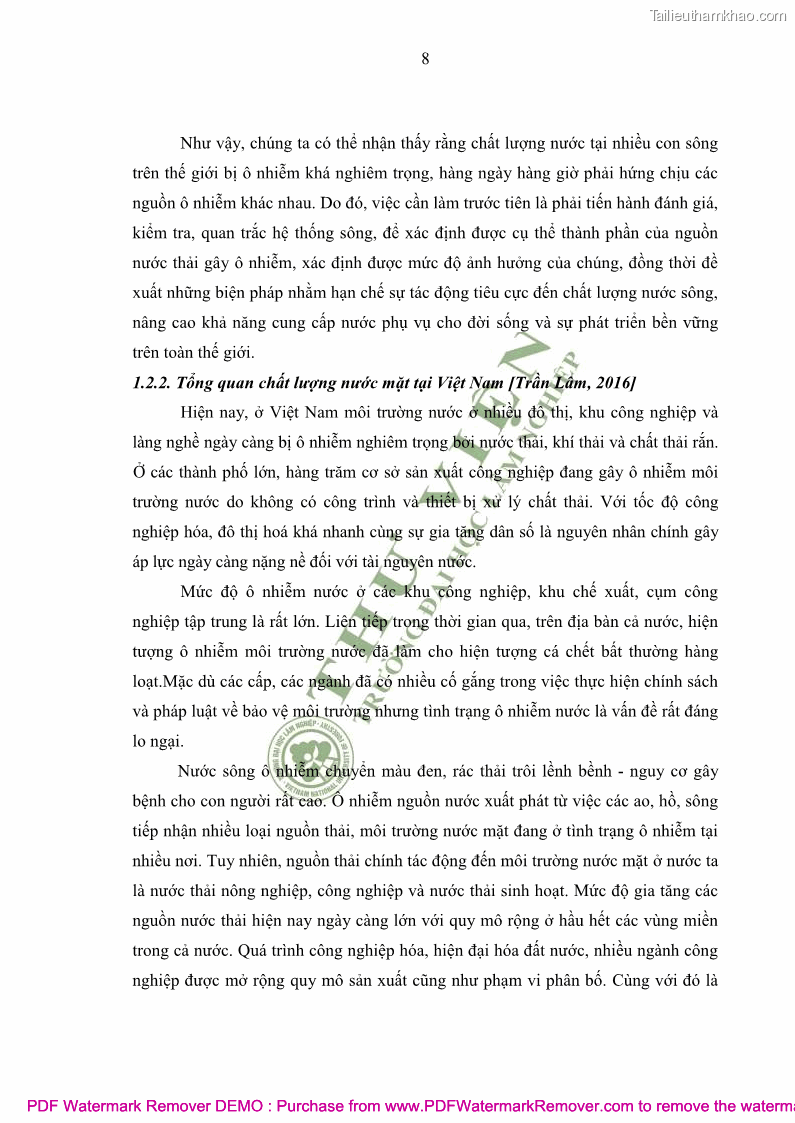 Luận văn thạc sĩ khoa học môi trường Đánh giá biến động chất lượng môi trường nước mặt của thành phố Lạng Sơn, tỉnh Lạng Sơn, giai đoạn 2014 - 2018 - 2 Trang 19