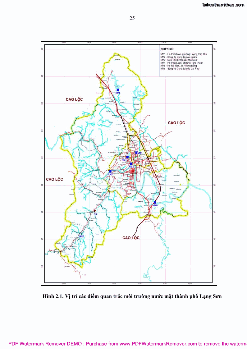 Luận văn thạc sĩ khoa học môi trường Đánh giá biến động chất lượng môi trường nước mặt của thành phố Lạng Sơn, tỉnh Lạng Sơn, giai đoạn 2014 - 2018 - 3 Trang 36