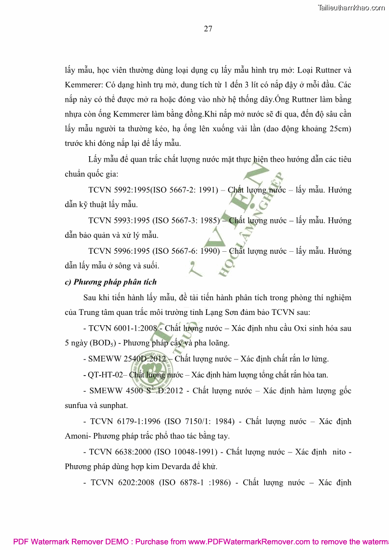 Luận văn thạc sĩ khoa học môi trường Đánh giá biến động chất lượng môi trường nước mặt của thành phố Lạng Sơn, tỉnh Lạng Sơn, giai đoạn 2014 - 2018 - 4 Trang 38