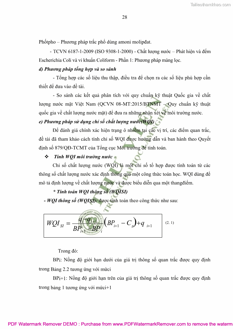 Luận văn thạc sĩ khoa học môi trường Đánh giá biến động chất lượng môi trường nước mặt của thành phố Lạng Sơn, tỉnh Lạng Sơn, giai đoạn 2014 - 2018 - 4 Trang 39