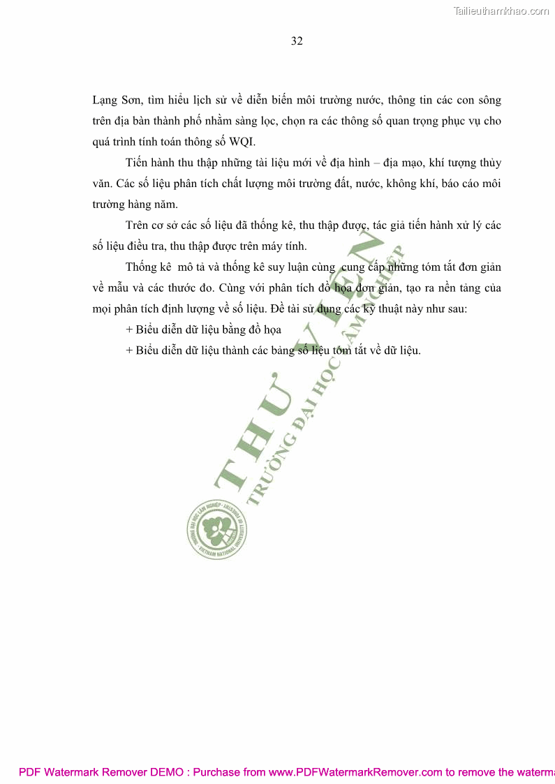 Luận văn thạc sĩ khoa học môi trường Đánh giá biến động chất lượng môi trường nước mặt của thành phố Lạng Sơn, tỉnh Lạng Sơn, giai đoạn 2014 - 2018 - 4 Trang 43