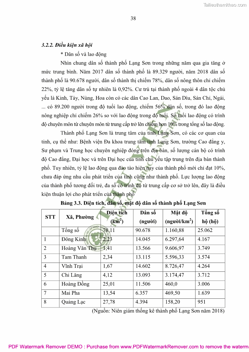 Luận văn thạc sĩ khoa học môi trường Đánh giá biến động chất lượng môi trường nước mặt của thành phố Lạng Sơn, tỉnh Lạng Sơn, giai đoạn 2014 - 2018 - 5 Trang 49
