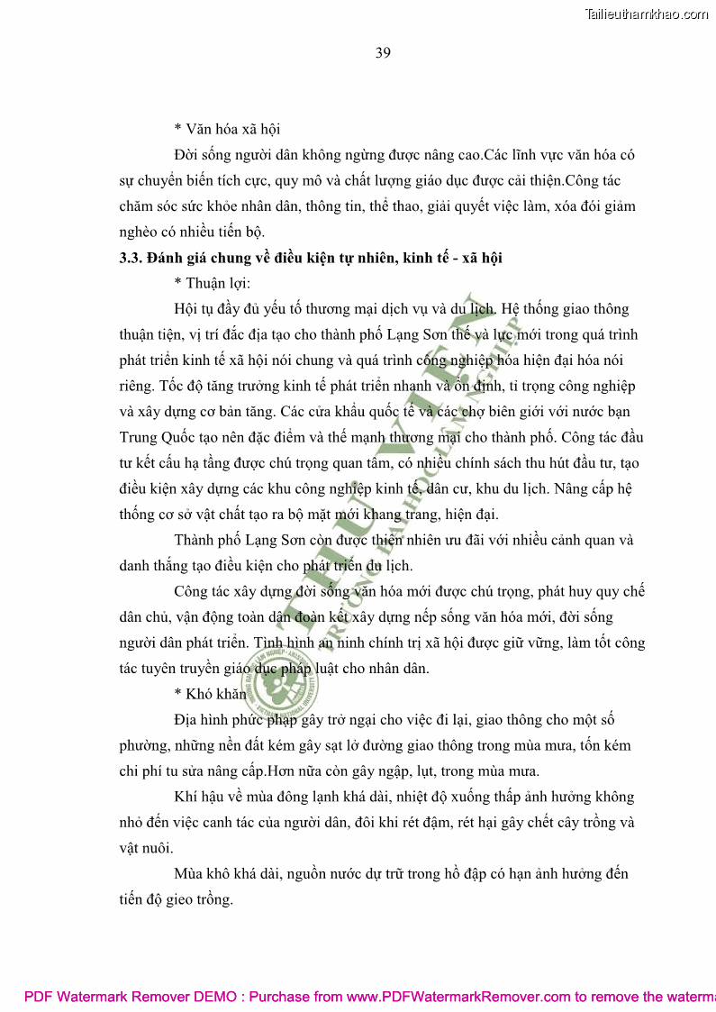 Luận văn thạc sĩ khoa học môi trường Đánh giá biến động chất lượng môi trường nước mặt của thành phố Lạng Sơn, tỉnh Lạng Sơn, giai đoạn 2014 - 2018 - 5 Trang 50