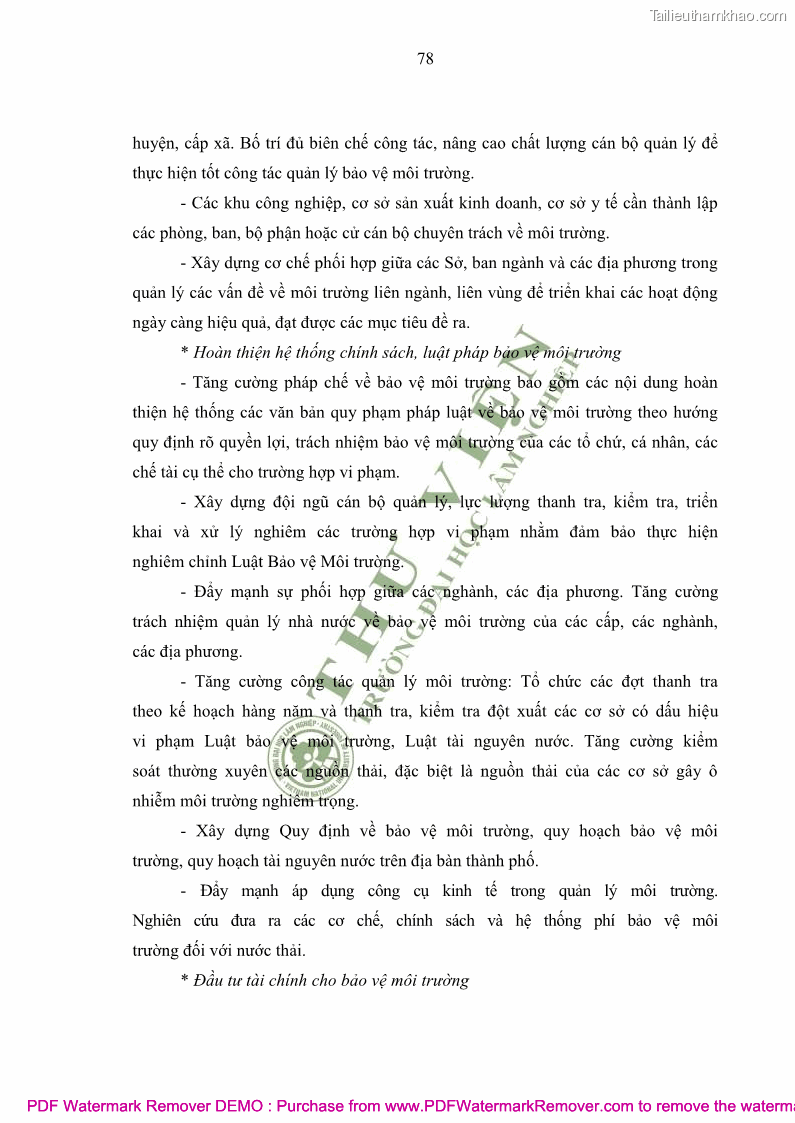 Luận văn thạc sĩ khoa học môi trường Đánh giá biến động chất lượng môi trường nước mặt của thành phố Lạng Sơn, tỉnh Lạng Sơn, giai đoạn 2014 - 2018 - 8 Trang 89