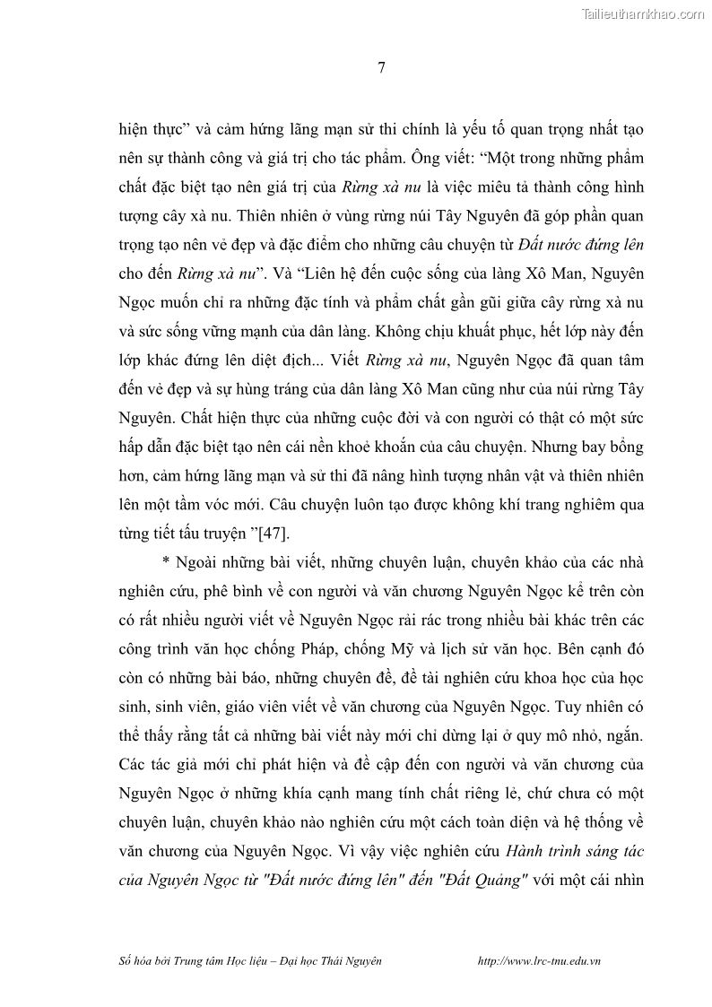 Luận văn thạc sĩ khoa học ngữ văn Hành trình sáng tác của Nguyên Ngọc từ Đất nước đứng lên đến Đất Quảng - 1 Trang 12
