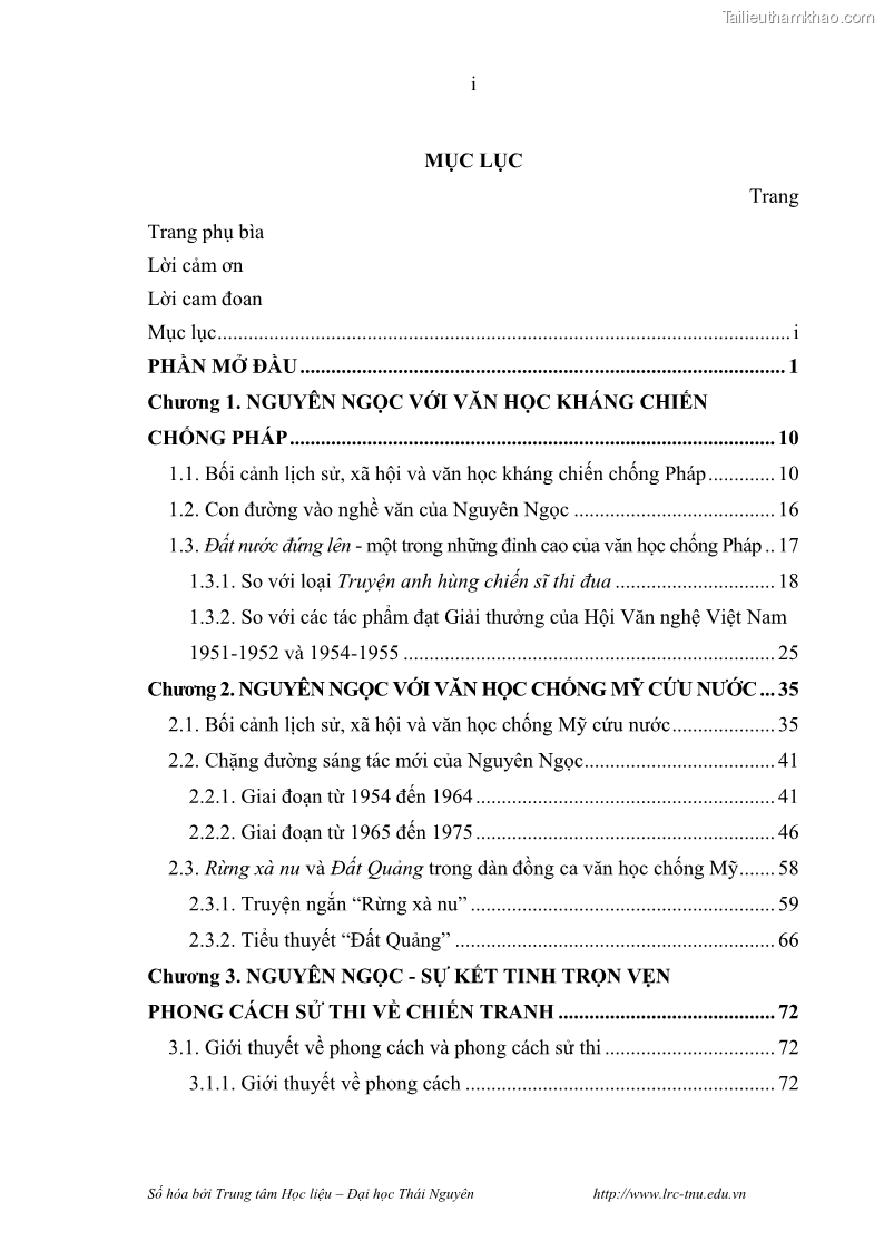 Luận văn thạc sĩ khoa học ngữ văn Hành trình sáng tác của Nguyên Ngọc từ Đất nước đứng lên đến Đất Quảng - 1 Trang 4