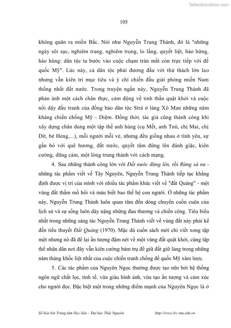 Luận văn thạc sĩ khoa học ngữ văn Hành trình sáng tác của Nguyên Ngọc từ Đất nước đứng lên đến Đất Quảng - 10 Trang 110