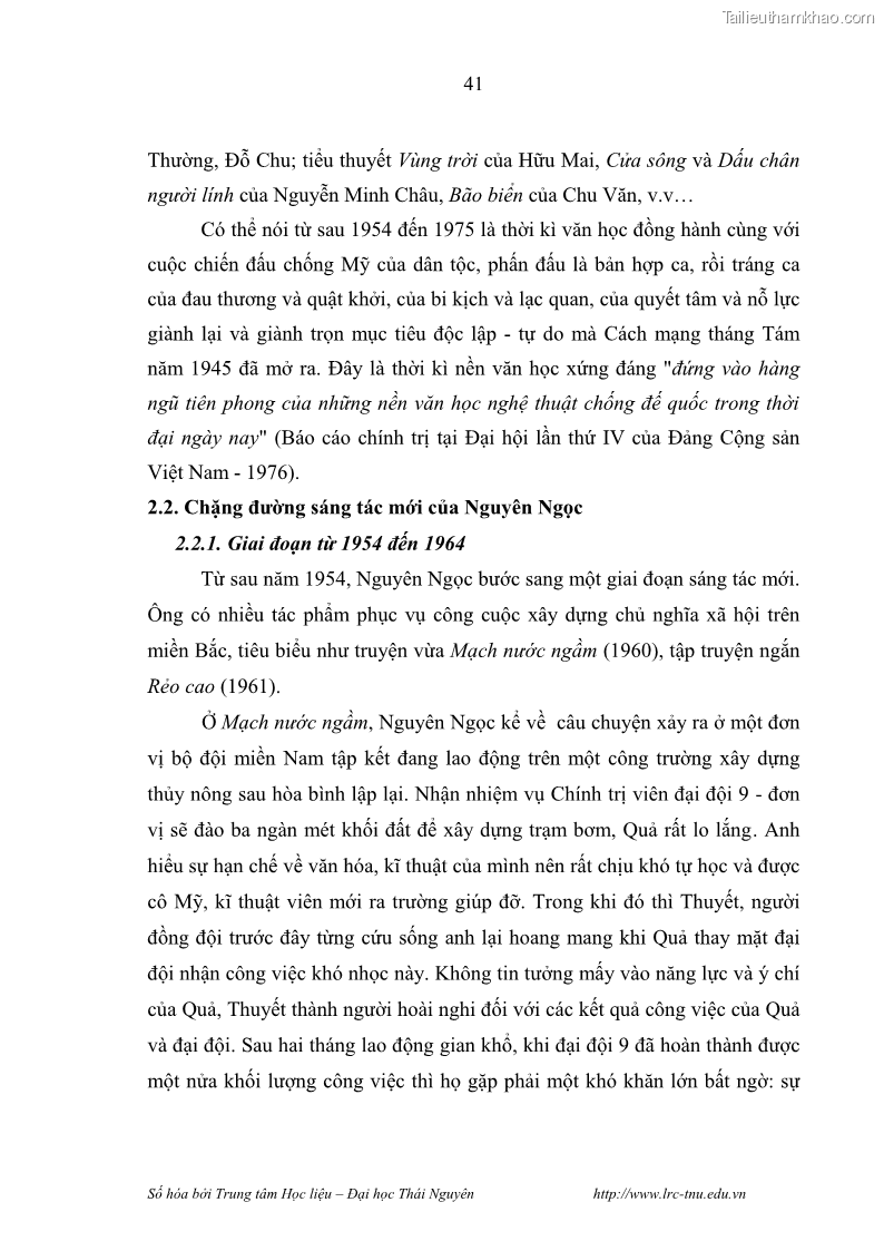 Luận văn thạc sĩ khoa học ngữ văn Hành trình sáng tác của Nguyên Ngọc từ Đất nước đứng lên đến Đất Quảng - 4 Trang 46