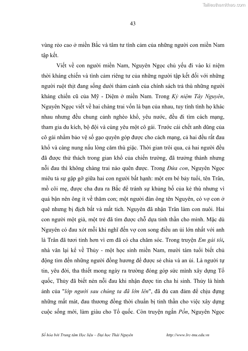 Luận văn thạc sĩ khoa học ngữ văn Hành trình sáng tác của Nguyên Ngọc từ Đất nước đứng lên đến Đất Quảng - 4 Trang 48