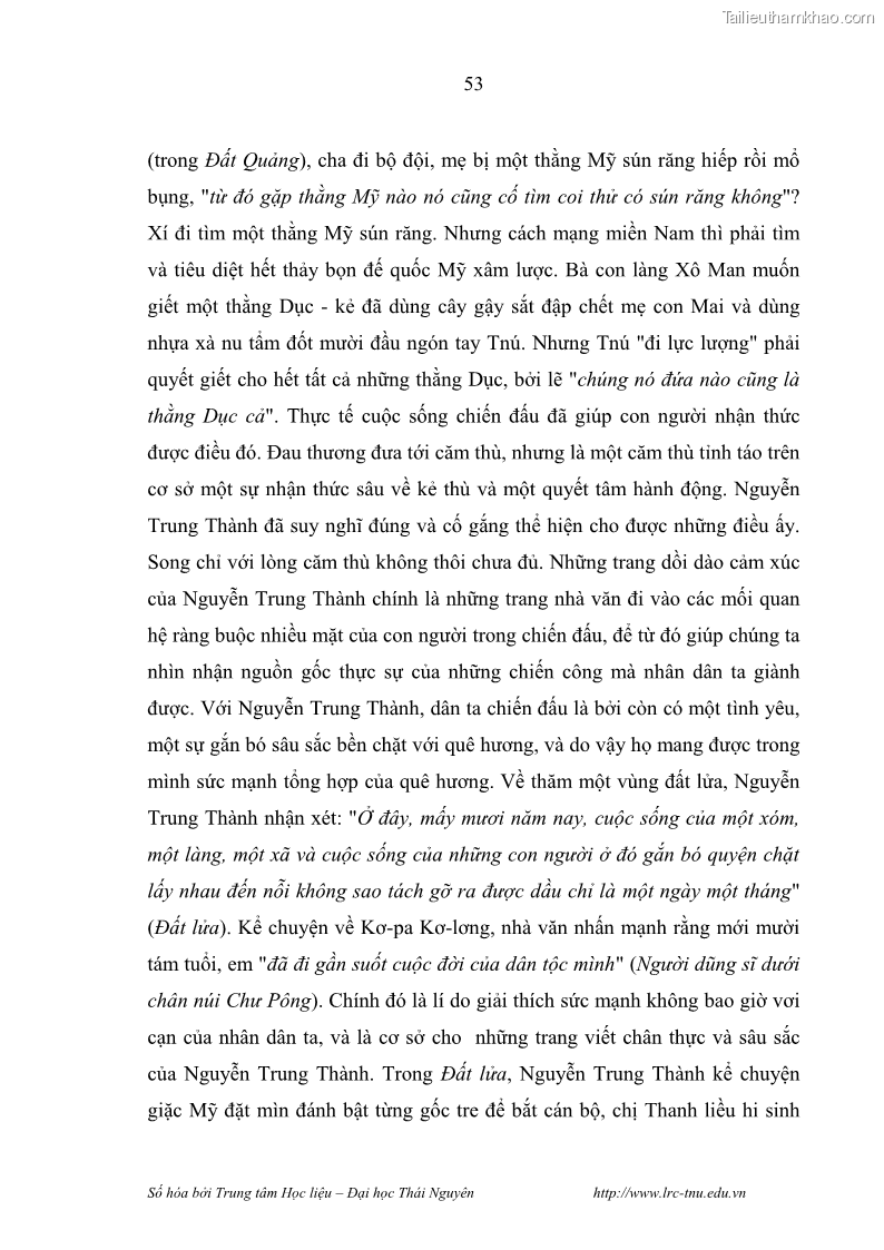 Luận văn thạc sĩ khoa học ngữ văn Hành trình sáng tác của Nguyên Ngọc từ Đất nước đứng lên đến Đất Quảng - 5 Trang 58