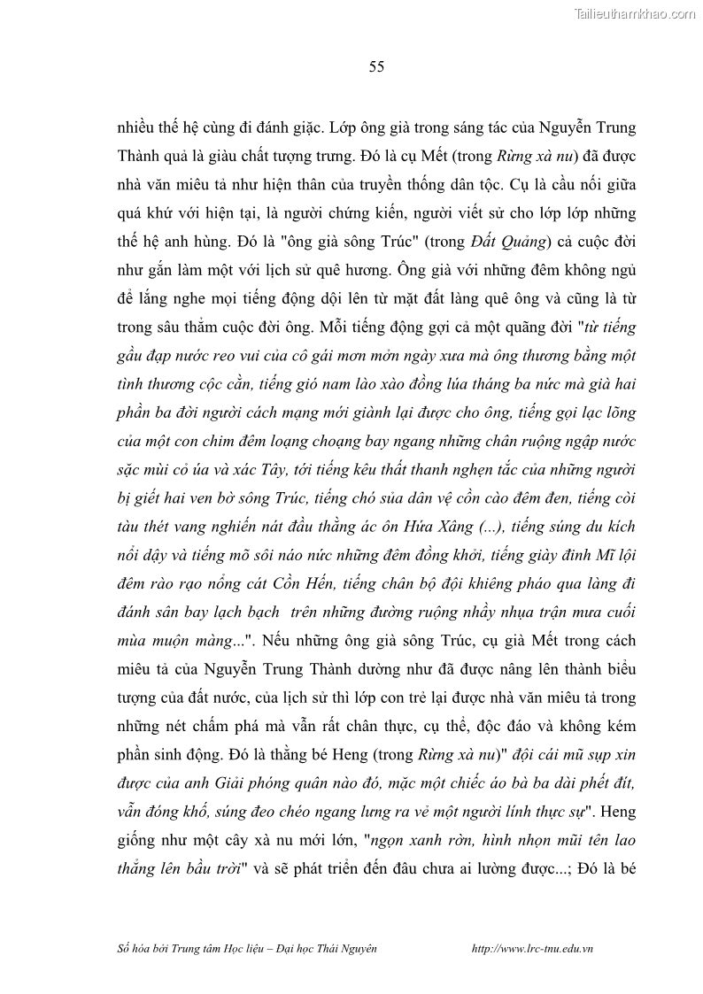 Luận văn thạc sĩ khoa học ngữ văn Hành trình sáng tác của Nguyên Ngọc từ Đất nước đứng lên đến Đất Quảng - 5 Trang 60