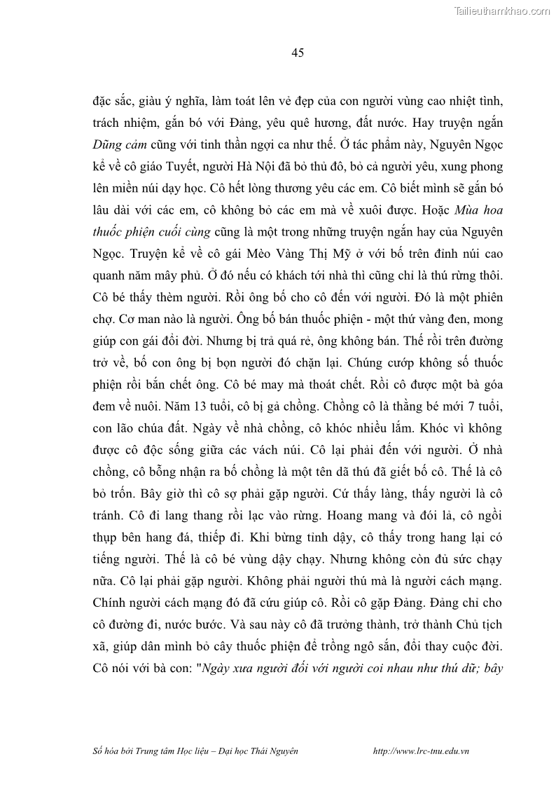 Luận văn thạc sĩ khoa học ngữ văn Hành trình sáng tác của Nguyên Ngọc từ Đất nước đứng lên đến Đất Quảng - 5 Trang 50
