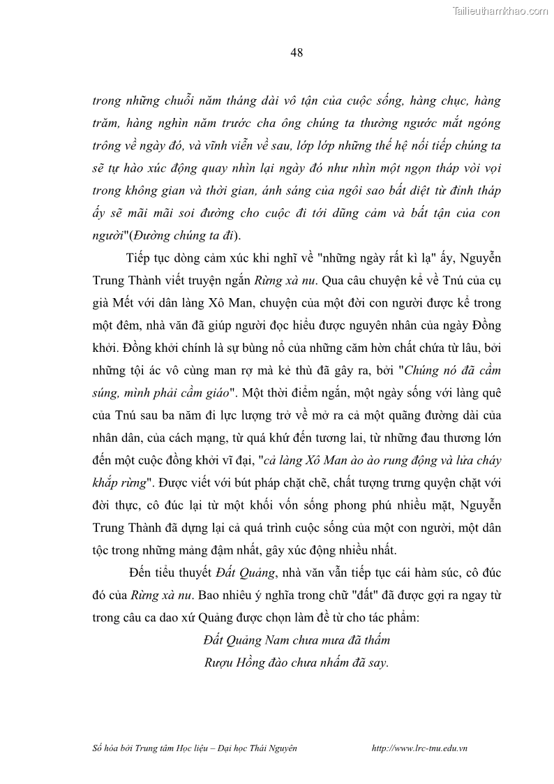 Luận văn thạc sĩ khoa học ngữ văn Hành trình sáng tác của Nguyên Ngọc từ Đất nước đứng lên đến Đất Quảng - 5 Trang 53