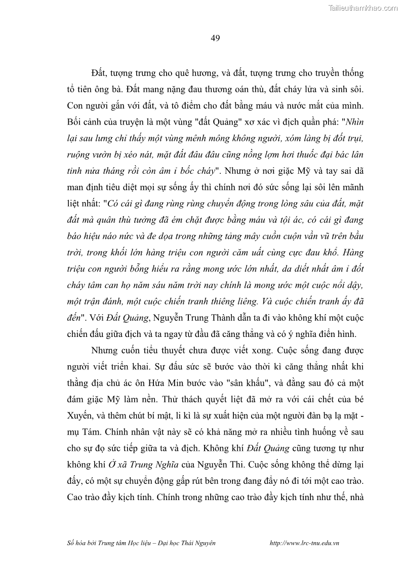 Luận văn thạc sĩ khoa học ngữ văn Hành trình sáng tác của Nguyên Ngọc từ Đất nước đứng lên đến Đất Quảng - 5 Trang 54