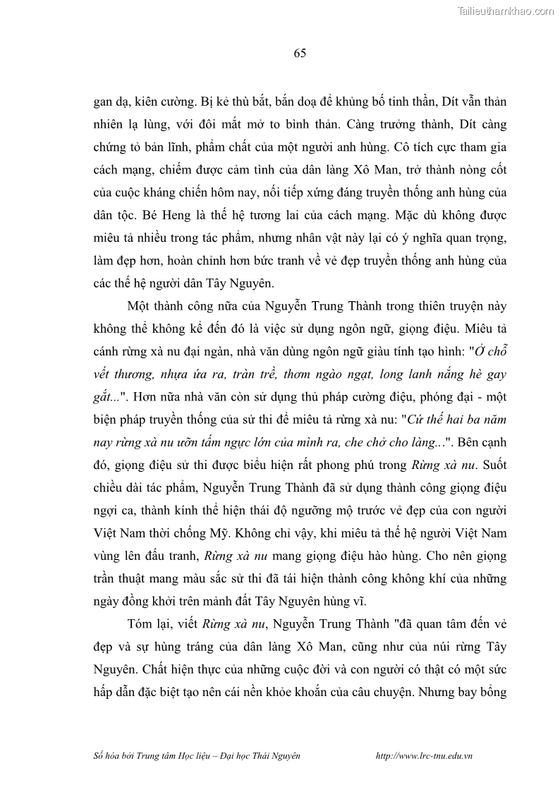 Luận văn thạc sĩ khoa học ngữ văn Hành trình sáng tác của Nguyên Ngọc từ Đất nước đứng lên đến Đất Quảng - 6 Trang 70