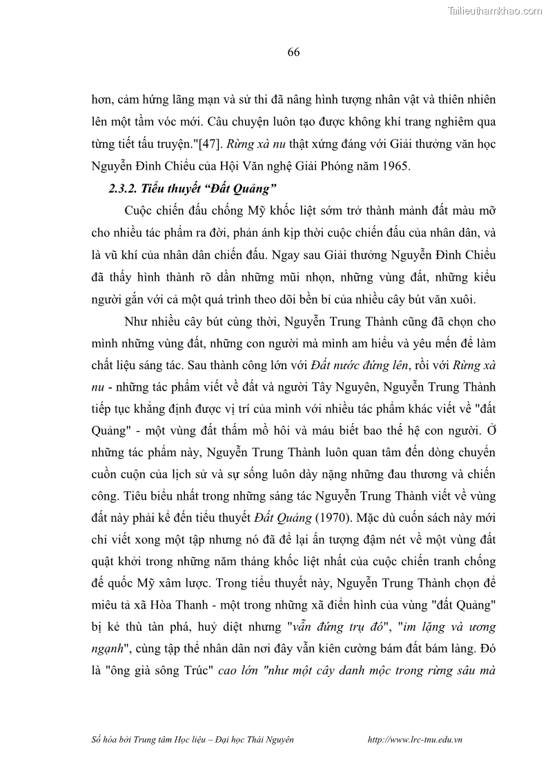 Luận văn thạc sĩ khoa học ngữ văn Hành trình sáng tác của Nguyên Ngọc từ Đất nước đứng lên đến Đất Quảng - 6 Trang 71