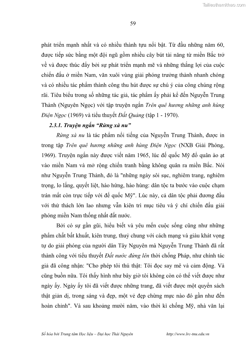 Luận văn thạc sĩ khoa học ngữ văn Hành trình sáng tác của Nguyên Ngọc từ Đất nước đứng lên đến Đất Quảng - 6 Trang 64