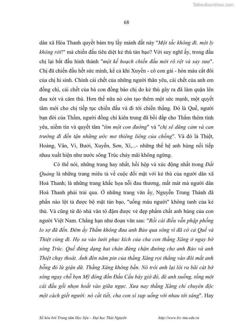 Luận văn thạc sĩ khoa học ngữ văn Hành trình sáng tác của Nguyên Ngọc từ Đất nước đứng lên đến Đất Quảng - 7 Trang 73