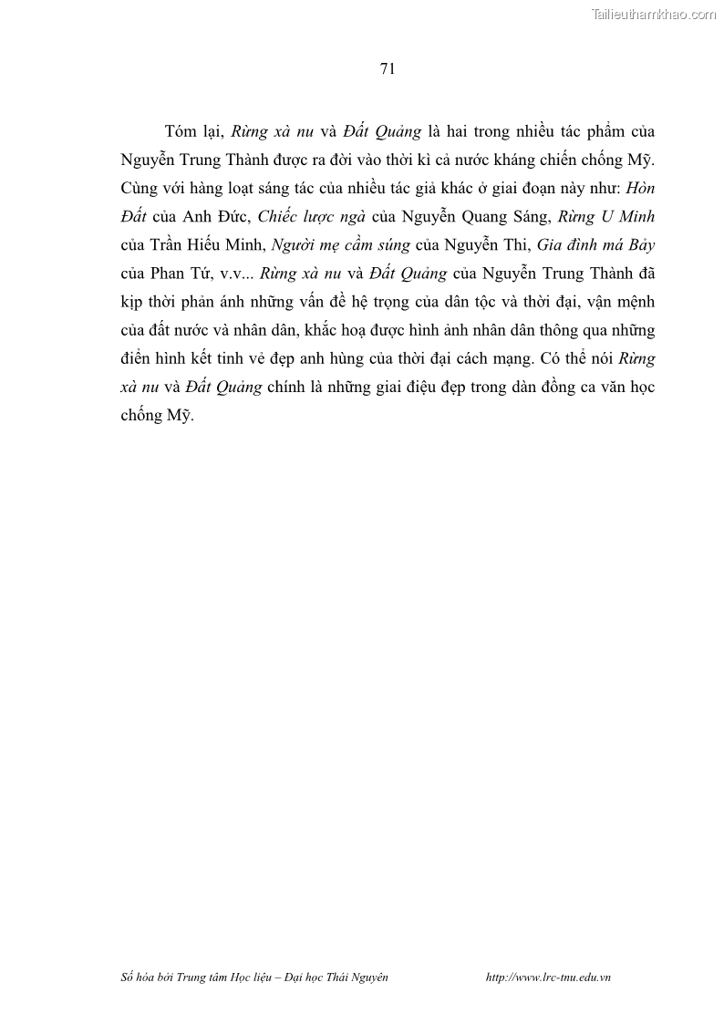 Luận văn thạc sĩ khoa học ngữ văn Hành trình sáng tác của Nguyên Ngọc từ Đất nước đứng lên đến Đất Quảng - 7 Trang 76