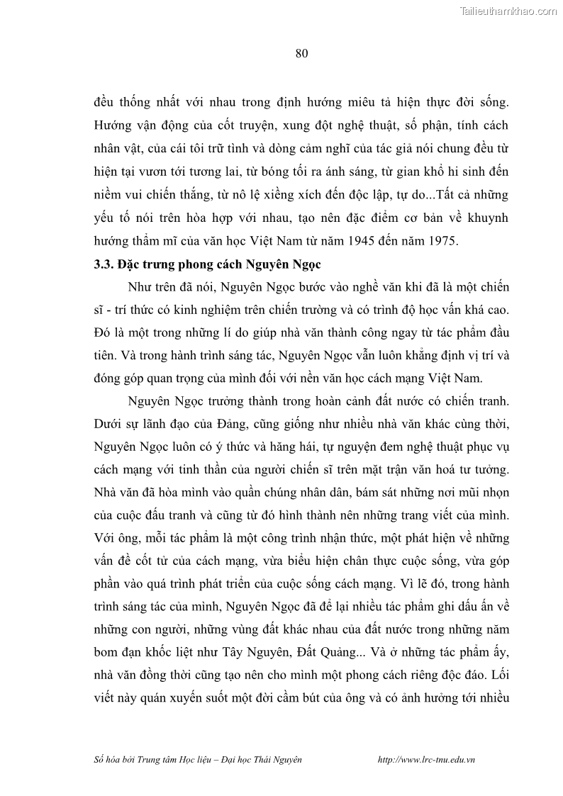 Luận văn thạc sĩ khoa học ngữ văn Hành trình sáng tác của Nguyên Ngọc từ Đất nước đứng lên đến Đất Quảng - 8 Trang 85