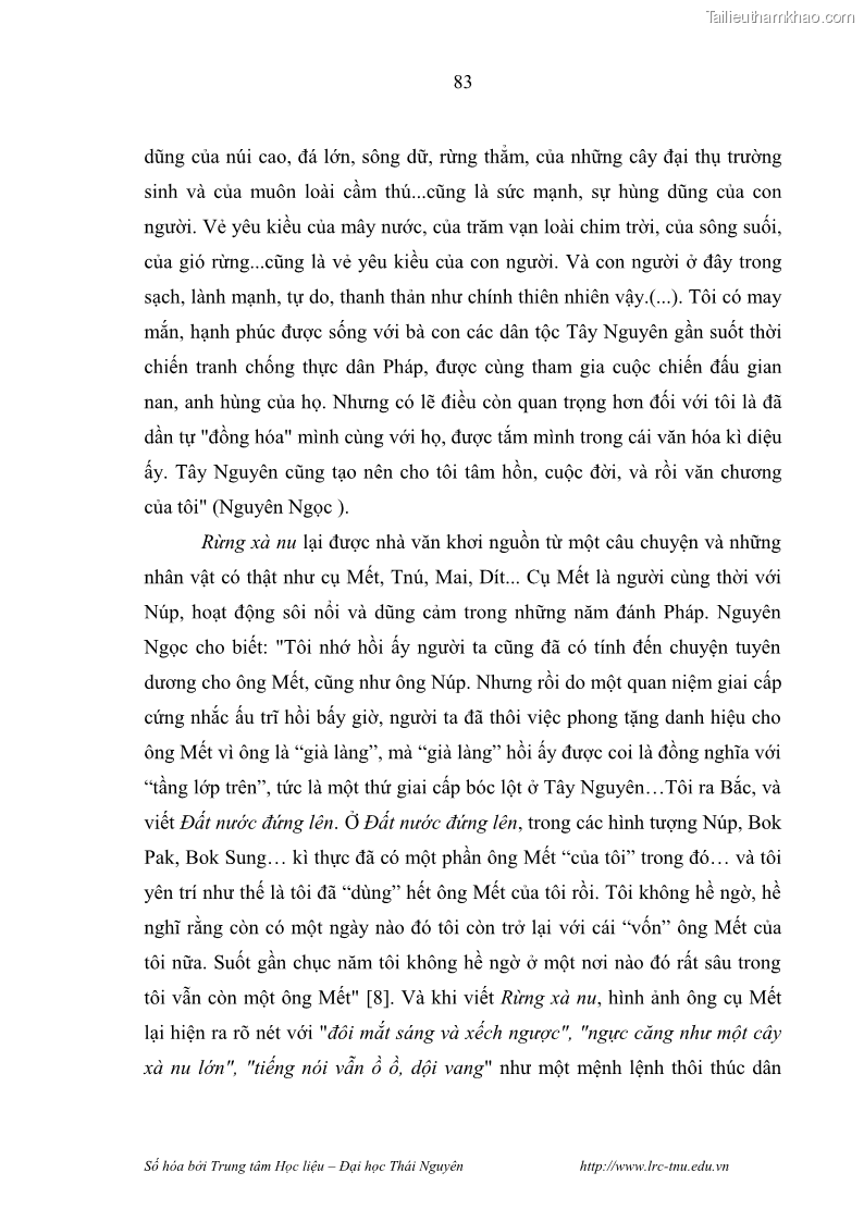 Luận văn thạc sĩ khoa học ngữ văn Hành trình sáng tác của Nguyên Ngọc từ Đất nước đứng lên đến Đất Quảng - 8 Trang 88