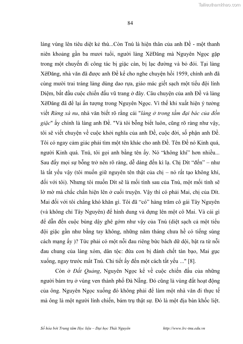 Luận văn thạc sĩ khoa học ngữ văn Hành trình sáng tác của Nguyên Ngọc từ Đất nước đứng lên đến Đất Quảng - 8 Trang 89