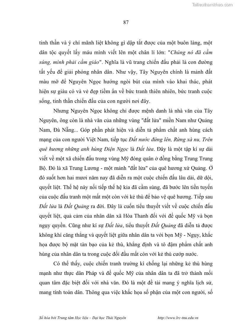 Luận văn thạc sĩ khoa học ngữ văn Hành trình sáng tác của Nguyên Ngọc từ Đất nước đứng lên đến Đất Quảng - 8 Trang 92