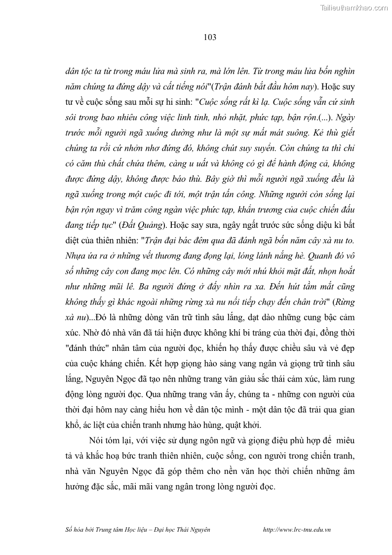 Luận văn thạc sĩ khoa học ngữ văn Hành trình sáng tác của Nguyên Ngọc từ Đất nước đứng lên đến Đất Quảng - 9 Trang 108