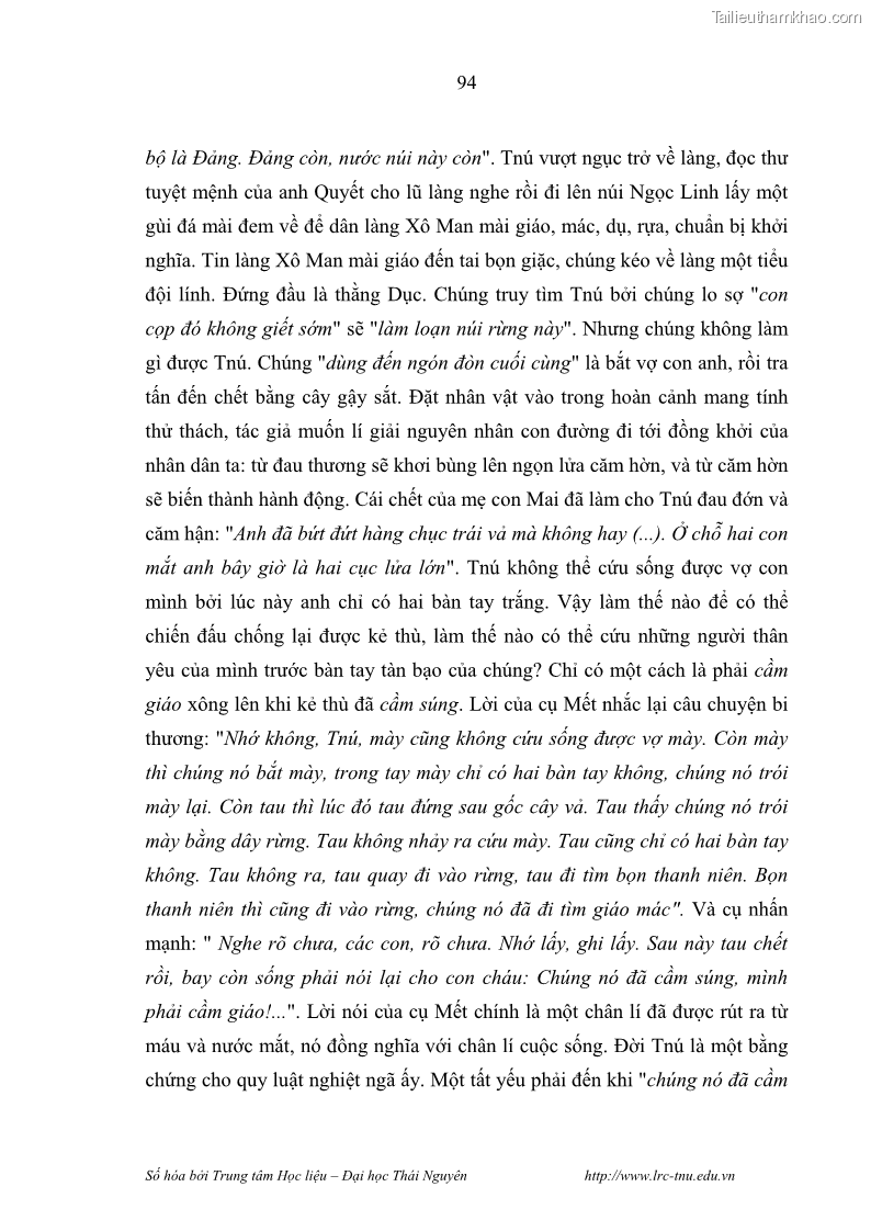 Luận văn thạc sĩ khoa học ngữ văn Hành trình sáng tác của Nguyên Ngọc từ Đất nước đứng lên đến Đất Quảng - 9 Trang 99