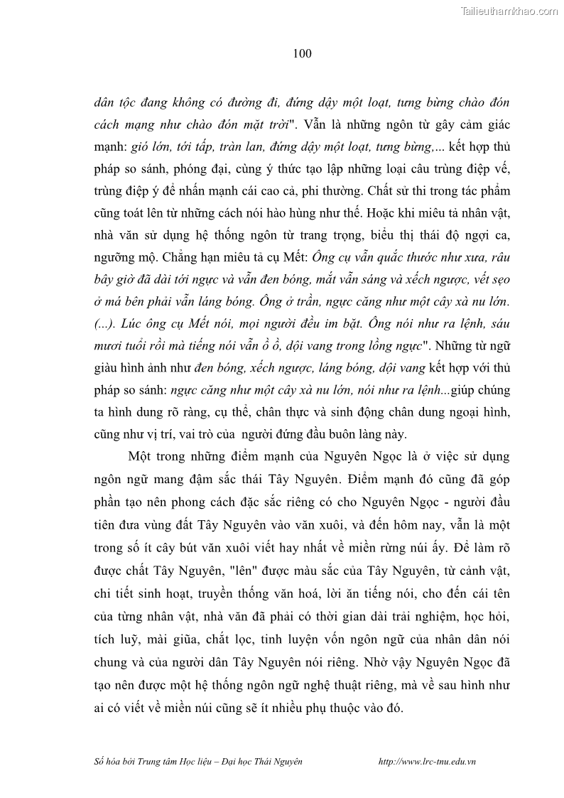 Luận văn thạc sĩ khoa học ngữ văn Hành trình sáng tác của Nguyên Ngọc từ Đất nước đứng lên đến Đất Quảng - 9 Trang 105