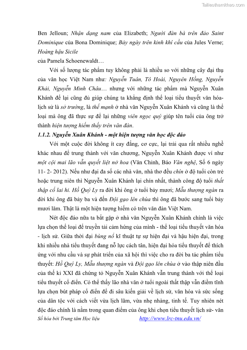 Luận văn thạc sĩ khoa học ngữ văn Tiểu thuyết Đội Gạo Lên Chùa của Nguyễn Xuân Khánh trong thành tựu văn chương thời đổi mới - 2 Trang 17