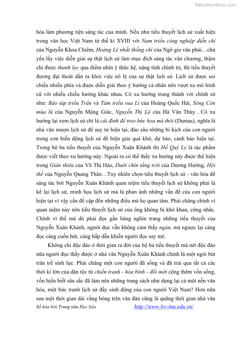 Luận văn thạc sĩ khoa học ngữ văn Tiểu thuyết Đội Gạo Lên Chùa của Nguyễn Xuân Khánh trong thành tựu văn chương thời đổi mới - 2 Trang 18