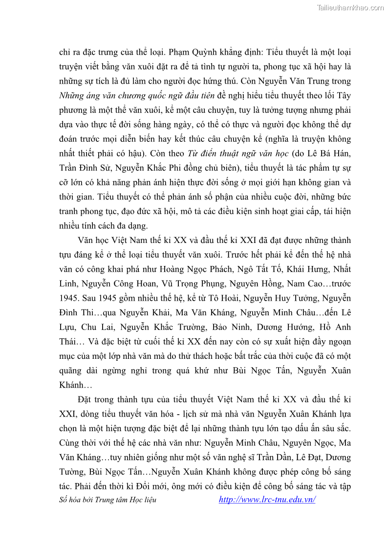 Luận văn thạc sĩ khoa học ngữ văn Tiểu thuyết Đội Gạo Lên Chùa của Nguyễn Xuân Khánh trong thành tựu văn chương thời đổi mới - 2 Trang 20