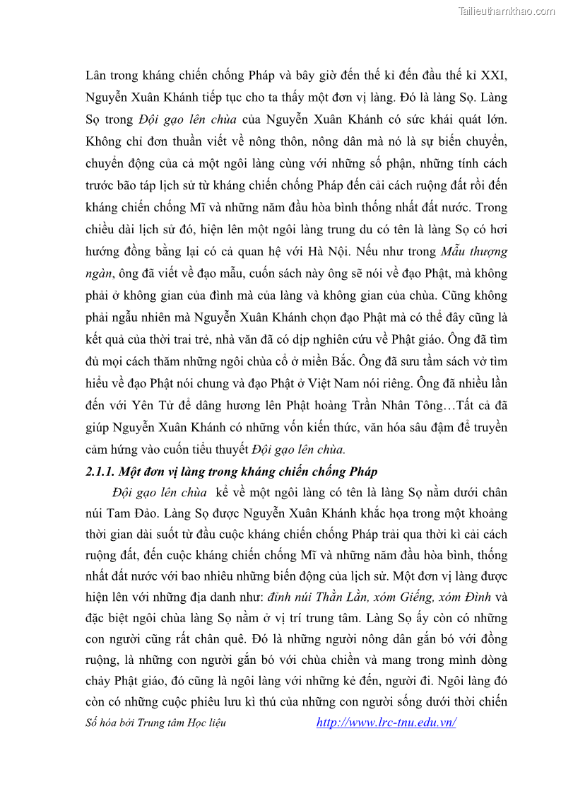 Luận văn thạc sĩ khoa học ngữ văn Tiểu thuyết Đội Gạo Lên Chùa của Nguyễn Xuân Khánh trong thành tựu văn chương thời đổi mới - 3 Trang 28