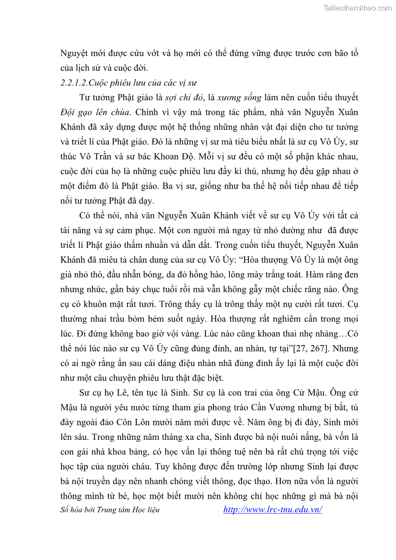 Luận văn thạc sĩ khoa học ngữ văn Tiểu thuyết Đội Gạo Lên Chùa của Nguyễn Xuân Khánh trong thành tựu văn chương thời đổi mới - 4 Trang 46