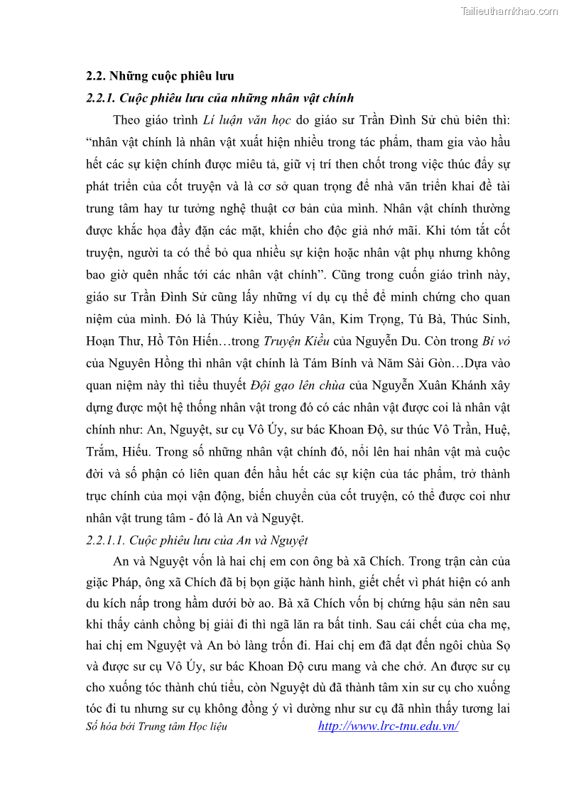 Luận văn thạc sĩ khoa học ngữ văn Tiểu thuyết Đội Gạo Lên Chùa của Nguyễn Xuân Khánh trong thành tựu văn chương thời đổi mới - 4 Trang 44