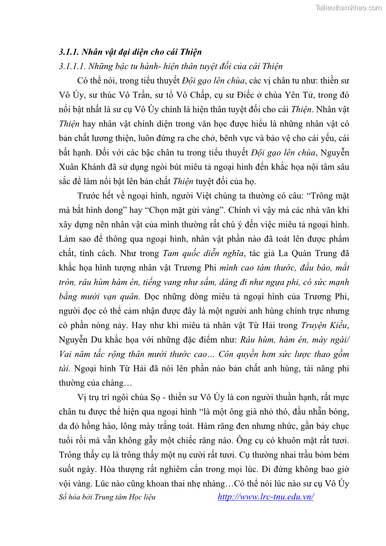 Luận văn thạc sĩ khoa học ngữ văn Tiểu thuyết Đội Gạo Lên Chùa của Nguyễn Xuân Khánh trong thành tựu văn chương thời đổi mới - 5 Trang 59