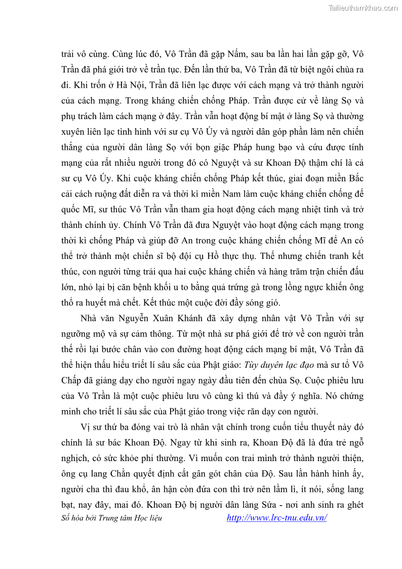 Luận văn thạc sĩ khoa học ngữ văn Tiểu thuyết Đội Gạo Lên Chùa của Nguyễn Xuân Khánh trong thành tựu văn chương thời đổi mới - 5 Trang 50