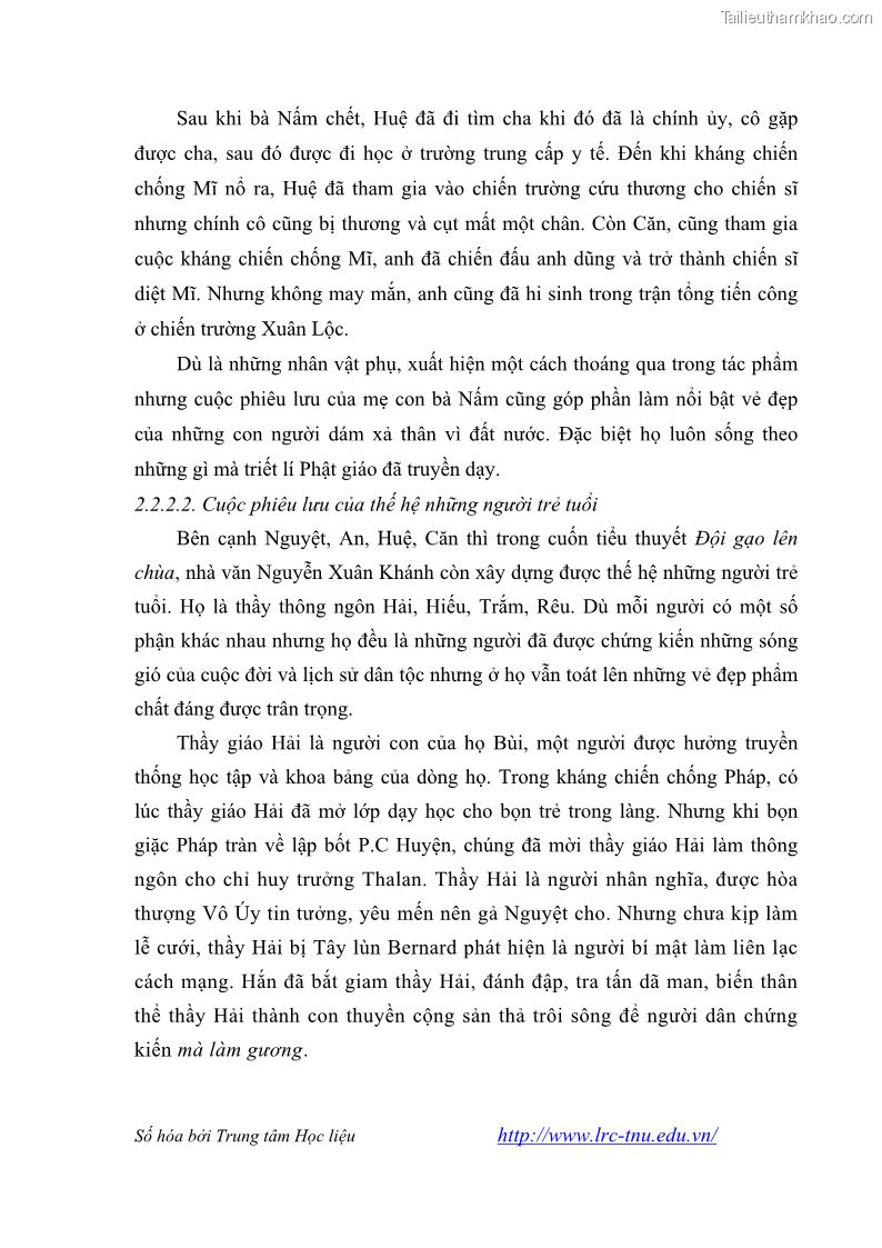 Luận văn thạc sĩ khoa học ngữ văn Tiểu thuyết Đội Gạo Lên Chùa của Nguyễn Xuân Khánh trong thành tựu văn chương thời đổi mới - 5 Trang 53
