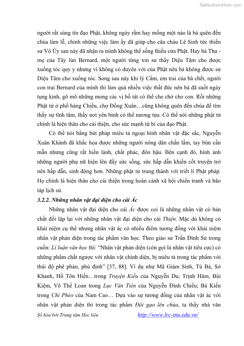 Luận văn thạc sĩ khoa học ngữ văn Tiểu thuyết Đội Gạo Lên Chùa của Nguyễn Xuân Khánh trong thành tựu văn chương thời đổi mới - 6 Trang 71