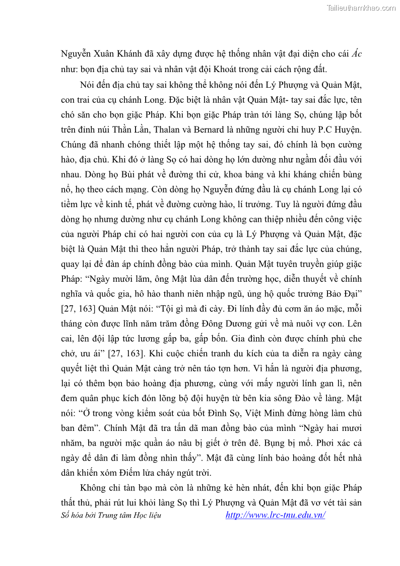 Luận văn thạc sĩ khoa học ngữ văn Tiểu thuyết Đội Gạo Lên Chùa của Nguyễn Xuân Khánh trong thành tựu văn chương thời đổi mới - 6 Trang 72